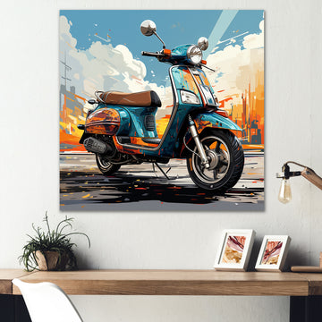 Edgy Scooter Odyssey - Scooter Canvas Wall Art